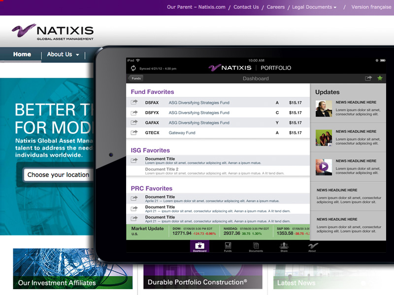 We redesigned this high-profile sales app
for Natixis's portfolio managers.