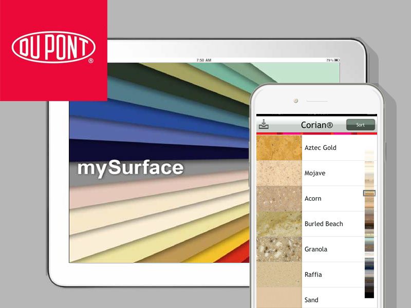 We architected and designed DuPont's MySurface app, a virtual swatchbook, for clients looking to replace their countertops.